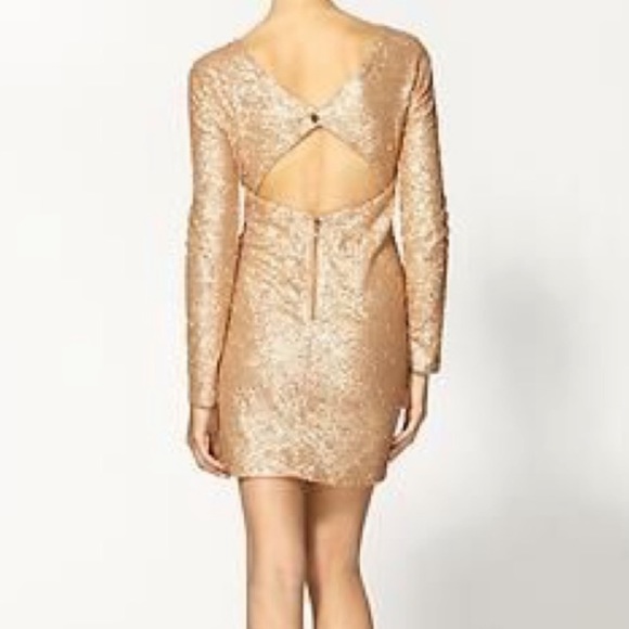 Lucca Couture Long Sleeve Gold Sequin Dress Small - Picture 2 of 6